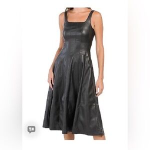 7 For All Mankind faux leather midi dress nwt  M
